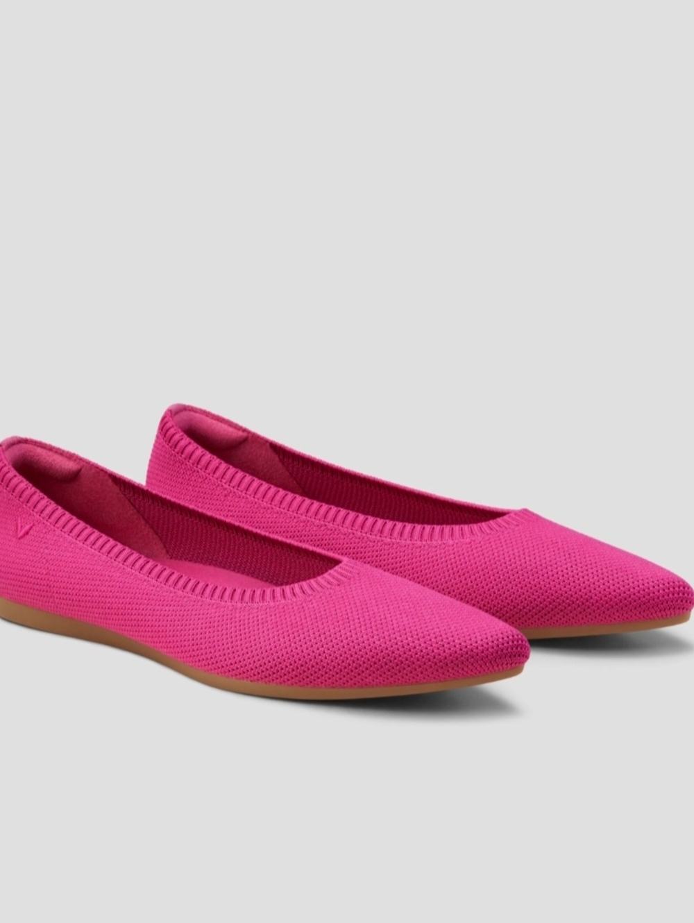 Vivaia Pointed Toe Ballet Flats Pitaya Aria , Size 37 (6.5)